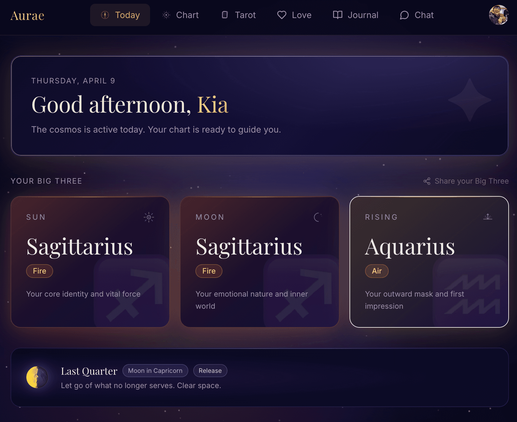 Aurae Astrology Application