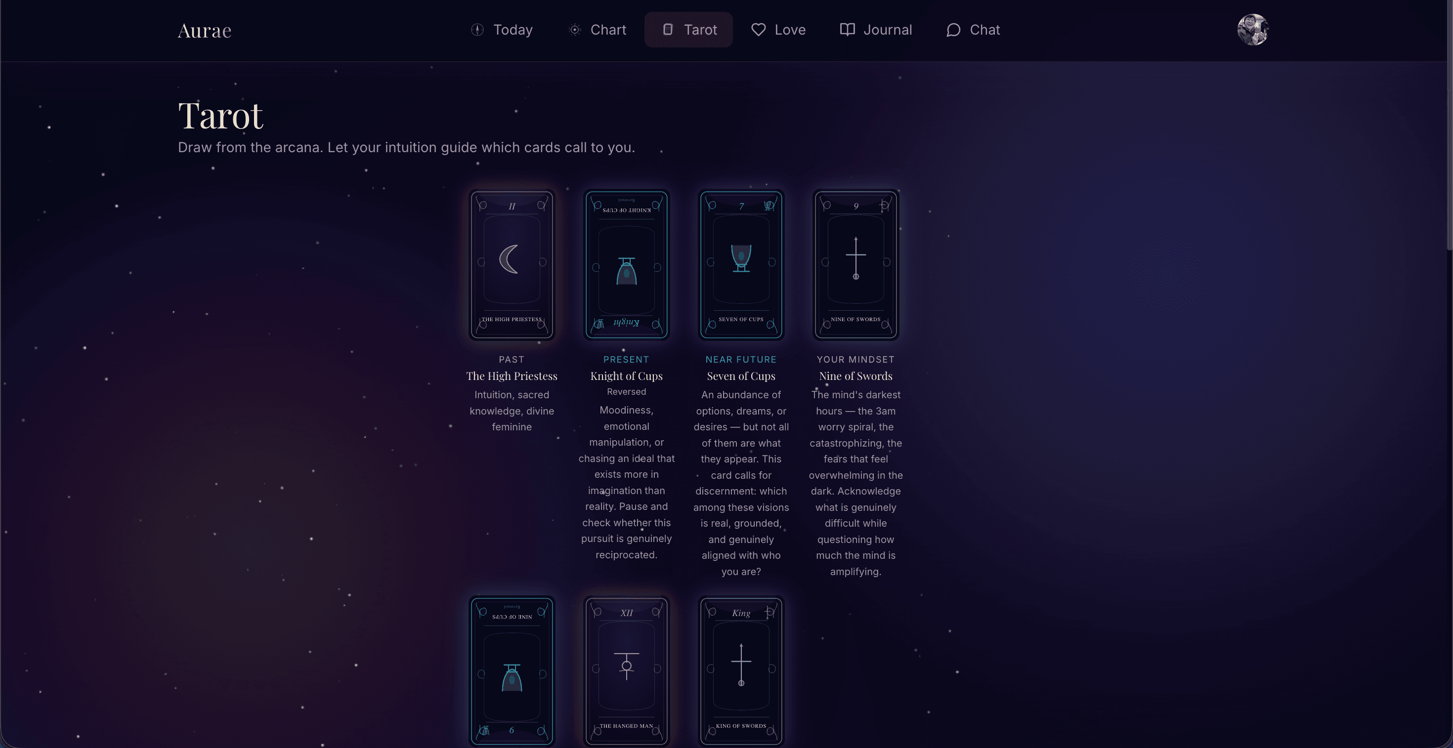 Aurae Astrology Tarot Feature